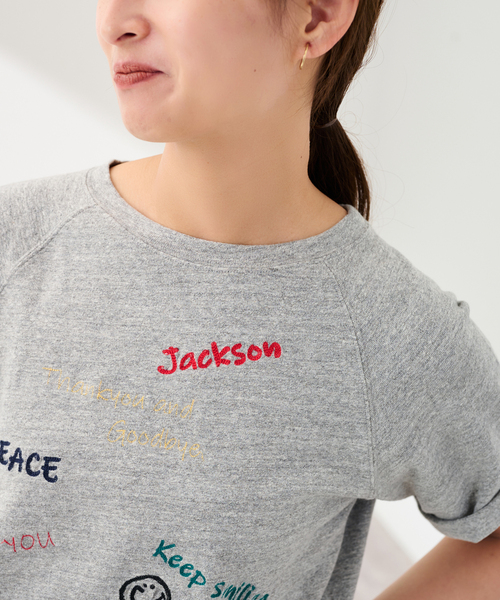 FRAMeWORK(フレームワーク)の「スラブ天竺刺繍ラグランTEE(Tシャツ/カットソー・レディース・グレー・FREE)」の9枚目の写真