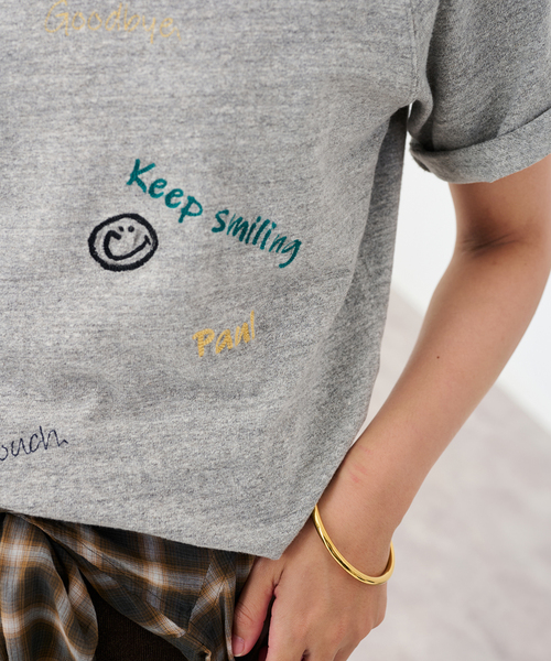 FRAMeWORK(フレームワーク)の「スラブ天竺刺繍ラグランTEE(Tシャツ/カットソー・レディース・グレー・FREE)」の10枚目の写真