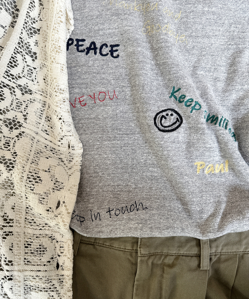 FRAMeWORK(フレームワーク)の「スラブ天竺刺繍ラグランTEE(Tシャツ/カットソー・レディース・グレー・FREE)」の12枚目の写真