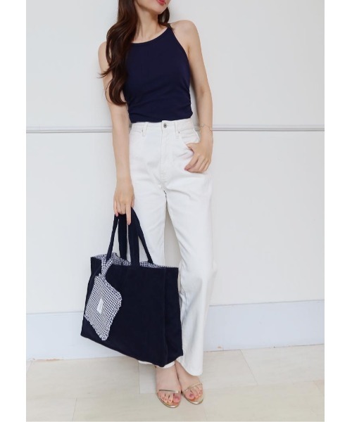 LUDICRUM（ルーディクルム）の「Pile tote bag with mini pouch（トートバッグ・レディース・ピンク/ネイビー/グレー・FREE）」の8枚目の写真