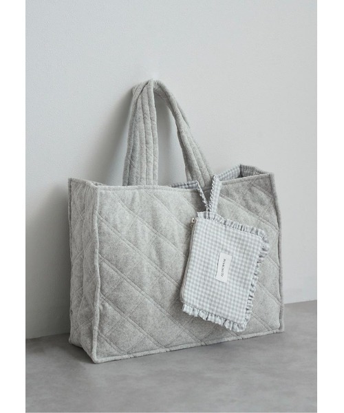 LUDICRUM（ルーディクルム）の「Pile tote bag with mini pouch（トートバッグ・レディース・ピンク/ネイビー/グレー・FREE）」の14枚目の写真