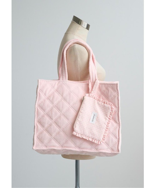 LUDICRUM（ルーディクルム）の「Pile tote bag with mini pouch（トートバッグ・レディース・ピンク/ネイビー/グレー・FREE）」の16枚目の写真