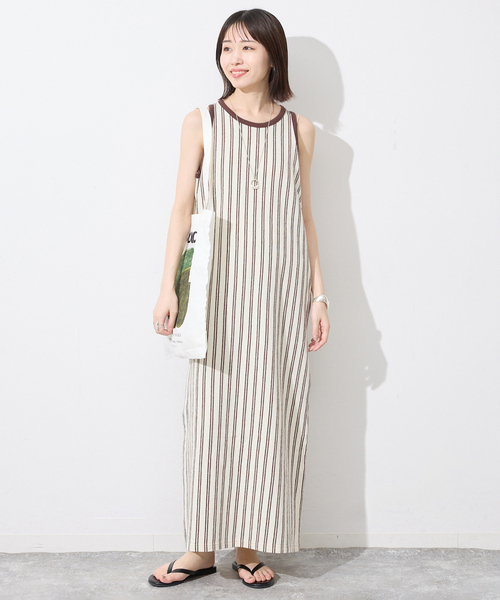 SLOBE IENA(スローブイエナ)の「《シリーズあり》パイル風ストライプ アメスリワンピース(ワンピース・レディース・アイボリー・FREE)」の17枚目の写真