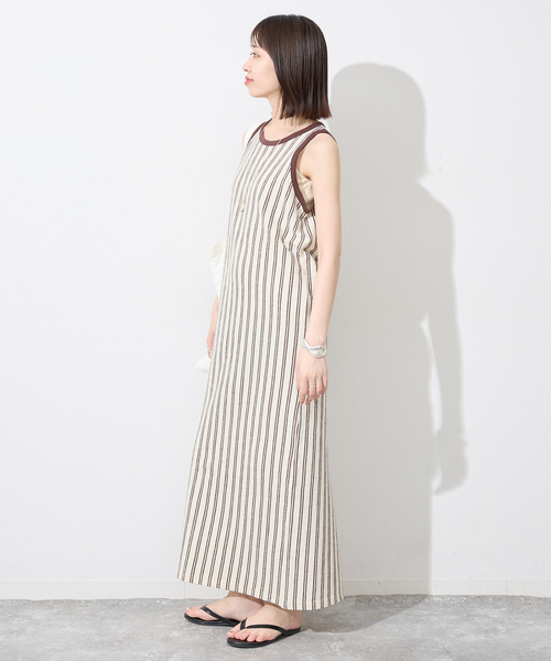 SLOBE IENA(スローブイエナ)の「《シリーズあり》パイル風ストライプ アメスリワンピース(ワンピース・レディース・アイボリー・FREE)」の20枚目の写真