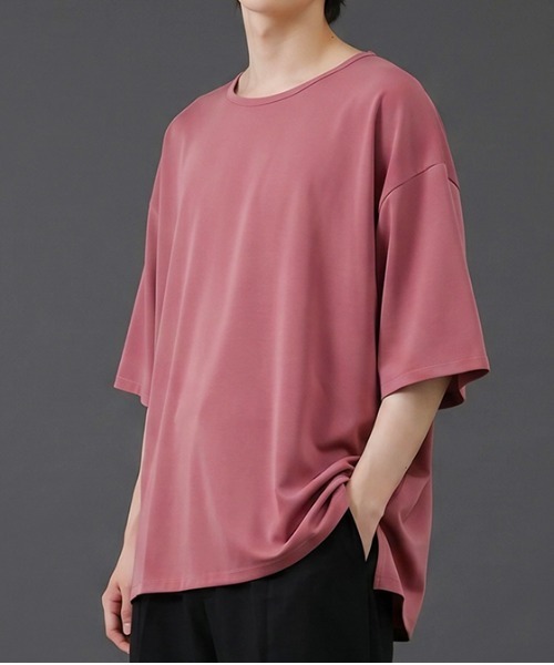 revertical(リバーティカル)の「ビッグシルエット クルーネック 半袖Tシャツ(Tシャツ/カットソー・メンズ・ライトカーキ/ブルー/スモークピンク/ベージュ・MEDIUM/LARGE/SMALL)」の19枚目の写真