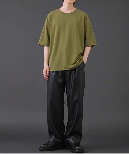 revertical(リバーティカル)の「ビッグシルエット クルーネック 半袖Tシャツ(Tシャツ/カットソー・メンズ・ライトカーキ/ブルー/スモークピンク/ベージュ・MEDIUM/LARGE/SMALL)」の12枚目の写真