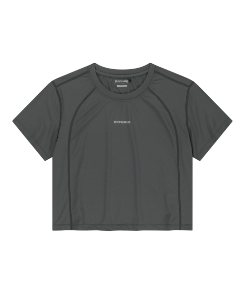 OFFGRID(オフグリッド)の「Wクーリアアスキンクロップ半袖Tシャツ-チャコール(Tシャツ/カットソー・レディース・その他・SMALL/MEDIUM/LARGE)」の1枚目の写真