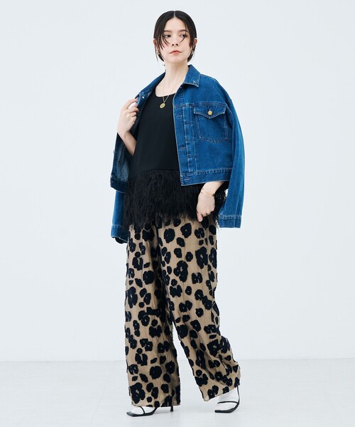 NOLLEY’S(ノーリーズ)の「裾フェザー両前タンクトップ(シャツ/ブラウス・レディース・ブラック/ホワイト・38)」の14枚目の写真