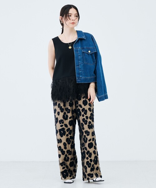 NOLLEY’S(ノーリーズ)の「裾フェザー両前タンクトップ(シャツ/ブラウス・レディース・ブラック/ホワイト・38)」の22枚目の写真