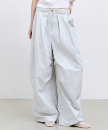VOLUME TUCK WIDE PANTS_SKY BLUE
