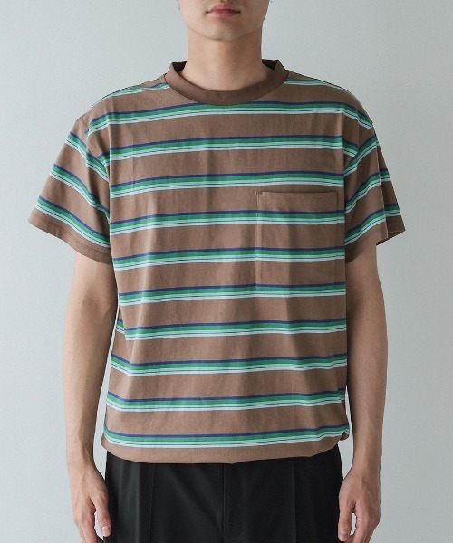 DONOBAN(ドノバン)の「【ELME】Vintage Stripe Balloon Tee / 2カラー(Tシャツ/カットソー・レディース・ブラウン/グレー・M/S)」の4枚目の写真