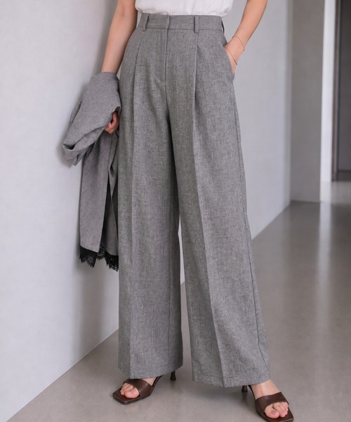 sakishimatokyo(サキシマトーキョー)の「【SETUP対応】センタープレスタックパンツ/スラックス(スラックス・レディース・カーキ/チャコールグレー/ベージュ系その他・FREE)」の6枚目の写真