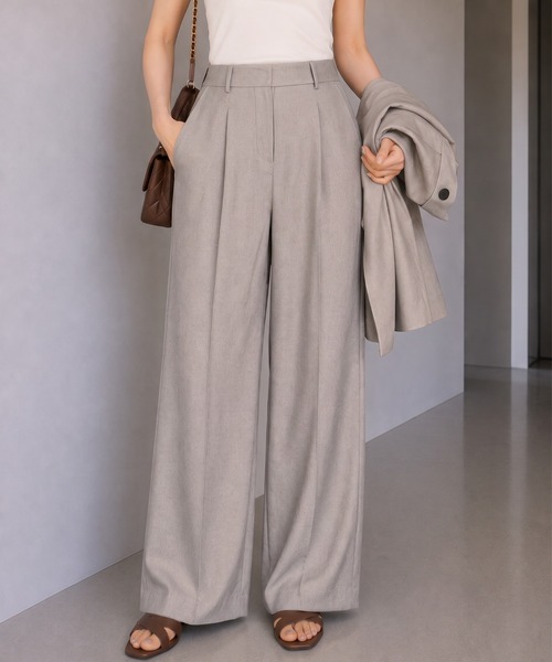 sakishimatokyo(サキシマトーキョー)の「【SETUP対応】センタープレスタックパンツ/スラックス(スラックス・レディース・カーキ/チャコールグレー/ベージュ系その他・FREE)」の15枚目の写真