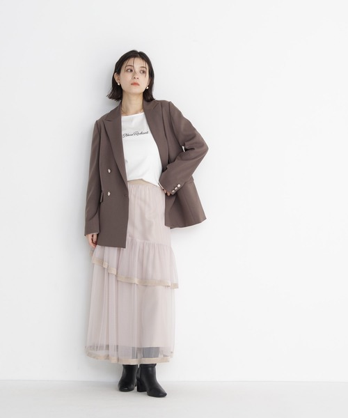 NATURAL BEAUTY BASIC(ナチュラルビューティーベーシック)の「刺繍ロゴロンT(Tシャツ/カットソー・レディース・オフホワイト/チャコールグレー・フリ-)」の21枚目の写真