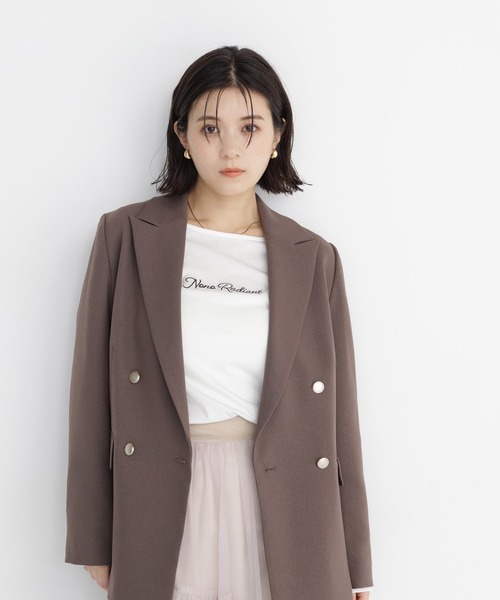 NATURAL BEAUTY BASIC(ナチュラルビューティーベーシック)の「刺繍ロゴロンT(Tシャツ/カットソー・レディース・オフホワイト/チャコールグレー・フリ-)」の22枚目の写真