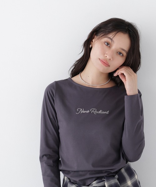 NATURAL BEAUTY BASIC(ナチュラルビューティーベーシック)の「刺繍ロゴロンT(Tシャツ/カットソー・レディース・オフホワイト/チャコールグレー・フリ-)」の19枚目の写真