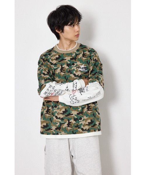 RODEO CROWNS WIDE BOWL(ロデオクラウンズワイドボウル)の「スターレイヤードロングスリーブTシャツ(Tシャツ/カットソー・レディース・カモフラージュ/ピンク系その他/ブラック/オフホワイト・LARGE/MEDIUM)」の11枚目の写真