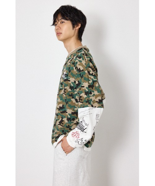 RODEO CROWNS WIDE BOWL(ロデオクラウンズワイドボウル)の「スターレイヤードロングスリーブTシャツ(Tシャツ/カットソー・レディース・カモフラージュ/ピンク系その他/ブラック/オフホワイト・LARGE/MEDIUM)」の12枚目の写真