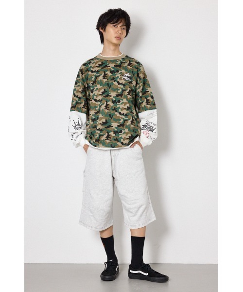 RODEO CROWNS WIDE BOWL(ロデオクラウンズワイドボウル)の「スターレイヤードロングスリーブTシャツ(Tシャツ/カットソー・レディース・カモフラージュ/ピンク系その他/ブラック/オフホワイト・LARGE/MEDIUM)」の14枚目の写真
