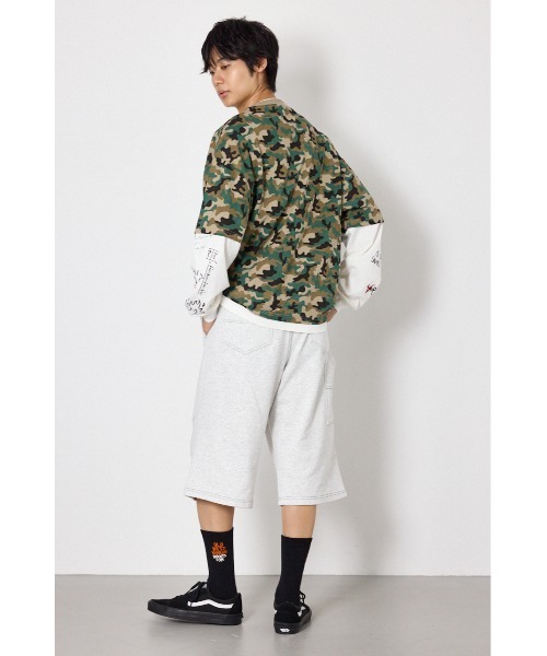 RODEO CROWNS WIDE BOWL(ロデオクラウンズワイドボウル)の「スターレイヤードロングスリーブTシャツ(Tシャツ/カットソー・レディース・カモフラージュ/ピンク系その他/ブラック/オフホワイト・LARGE/MEDIUM)」の15枚目の写真