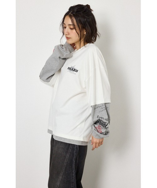 RODEO CROWNS WIDE BOWL(ロデオクラウンズワイドボウル)の「スターレイヤードロングスリーブTシャツ(Tシャツ/カットソー・レディース・カモフラージュ/ピンク系その他/ブラック/オフホワイト・LARGE/MEDIUM)」の17枚目の写真