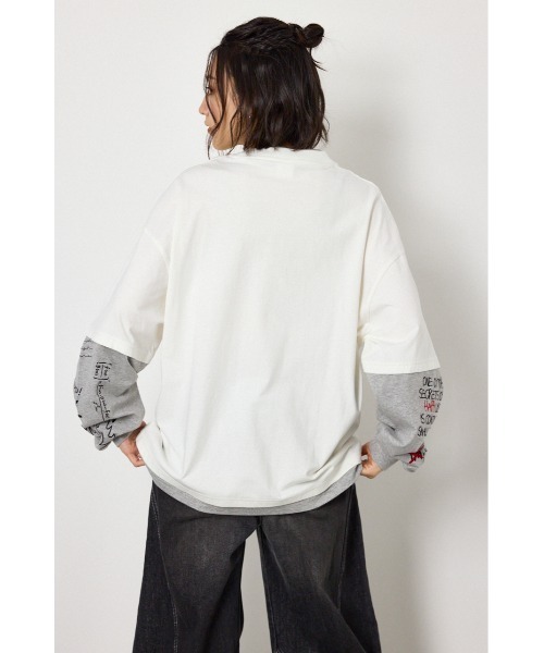 RODEO CROWNS WIDE BOWL(ロデオクラウンズワイドボウル)の「スターレイヤードロングスリーブTシャツ(Tシャツ/カットソー・レディース・カモフラージュ/ピンク系その他/ブラック/オフホワイト・LARGE/MEDIUM)」の18枚目の写真