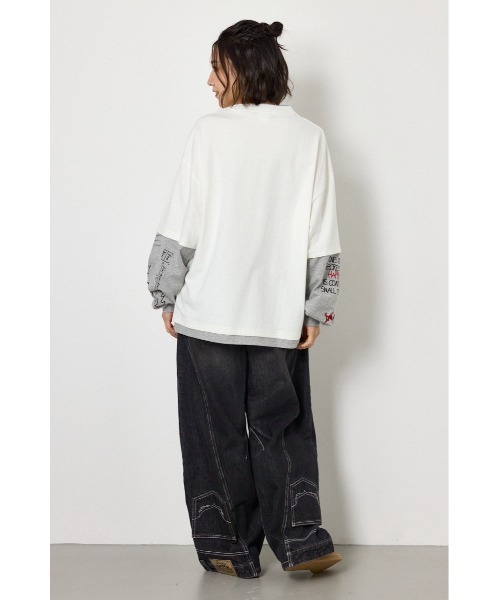 RODEO CROWNS WIDE BOWL(ロデオクラウンズワイドボウル)の「スターレイヤードロングスリーブTシャツ(Tシャツ/カットソー・レディース・カモフラージュ/ピンク系その他/ブラック/オフホワイト・LARGE/MEDIUM)」の20枚目の写真