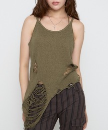 CRASH KNIT CAMI トップス