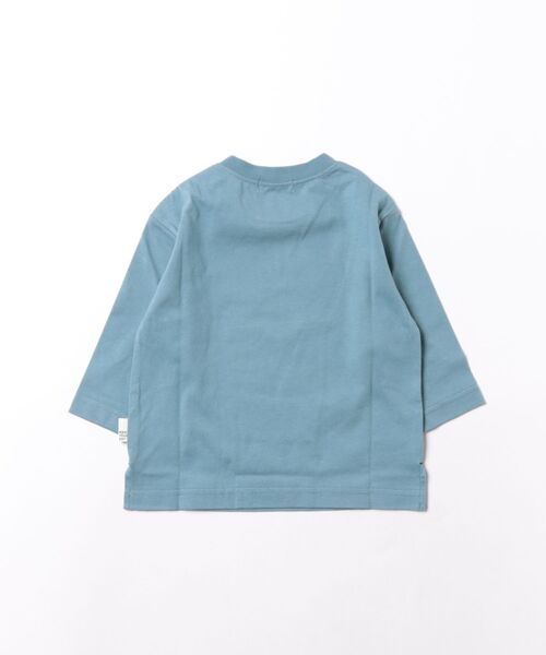 MAKE YOUR DAY(メイクユアデイ)の「クラッシュポスター長袖Tシャツ■80~140cm(Tシャツ/カットソー・キッズ・ブルー/オフホワイト・90/100/110/120/130/140/80)」の3枚目の写真