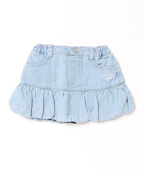 BABYDOLL(ベビードール)の「バルーンデニムスカート 1946K(デニムスカート・キッズ・ブラック/ライトインディゴブルー・120cm/140cm/130cm/110cm/90cm/100cm)」の2枚目の写真