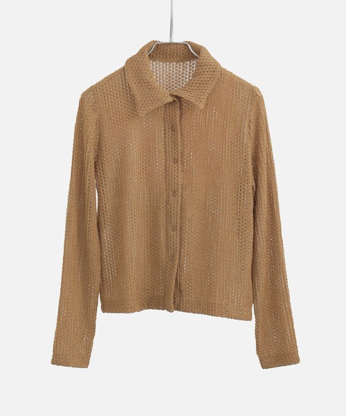 Fashion Letter(ファッションレター)の「ストレッチレース長袖シャツ(カーディガン/ボレロ・レディース・イエロー/ブラック/ホワイト/モカ・M)」の12枚目の写真