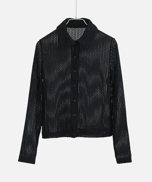 Fashion Letter(ファッションレター)の「ストレッチレース長袖シャツ(カーディガン/ボレロ・レディース・イエロー/ブラック/ホワイト/モカ・M)」の20枚目の写真