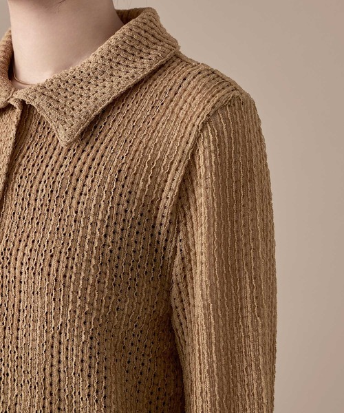 Fashion Letter(ファッションレター)の「ストレッチレース長袖シャツ(カーディガン/ボレロ・レディース・イエロー/ブラック/ホワイト/モカ・M)」の22枚目の写真