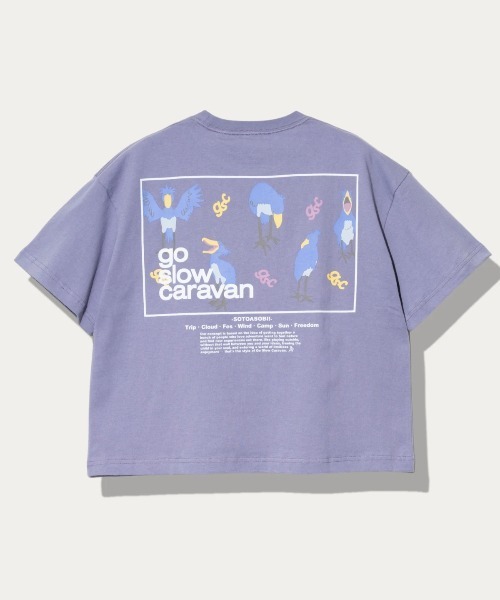 go slow caravan(ゴースローキャラバン)の「USA/C スクエアLOGO バックプリント ミドルTEE W(Tシャツ/カットソー・レディース・アイボリー/ブラック/グリーン/ラベンダー・FREE)」の1枚目の写真