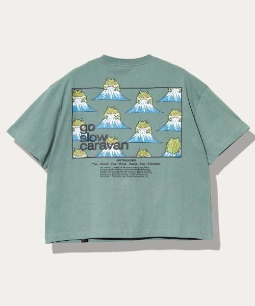 go slow caravan(ゴースローキャラバン)の「USA/C スクエアLOGO バックプリント ミドルTEE W(Tシャツ/カットソー・レディース・アイボリー/ブラック/グリーン/ラベンダー・FREE)」の4枚目の写真