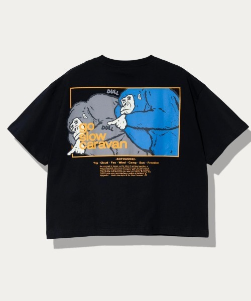 go slow caravan(ゴースローキャラバン)の「USA/C スクエアLOGO バックプリント ミドルTEE W(Tシャツ/カットソー・レディース・アイボリー/ブラック/グリーン/ラベンダー・FREE)」の3枚目の写真
