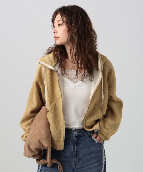 BAYFLOW（ベイフロー）の「[冷房対策としても◎]メランジカラーパーカー（パーカー・レディース・レッド/ブルー/イエロー/グレー・FREE）」の3枚目の写真