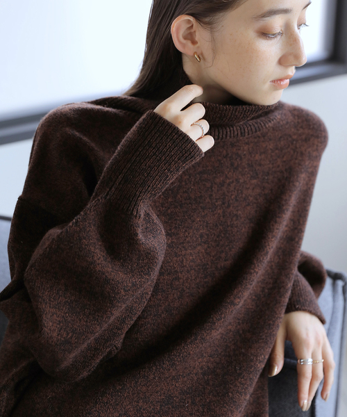 La TOTALITE(ラトータリテ)の「【洗える】ミックスカラーハイネックニット(ニット/セーター・レディース・ライトブルー/ブラック/ブラウン・FREE)」の13枚目の写真