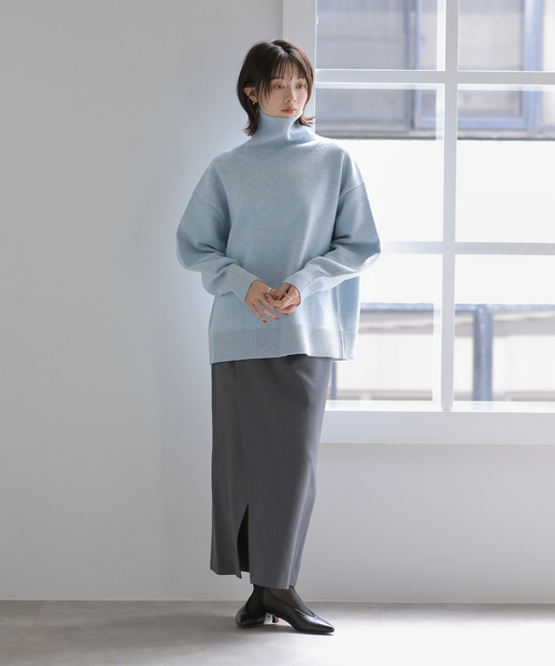 La TOTALITE(ラトータリテ)の「【洗える】ミックスカラーハイネックニット(ニット/セーター・レディース・ライトブルー/ブラック/ブラウン・FREE)」の17枚目の写真
