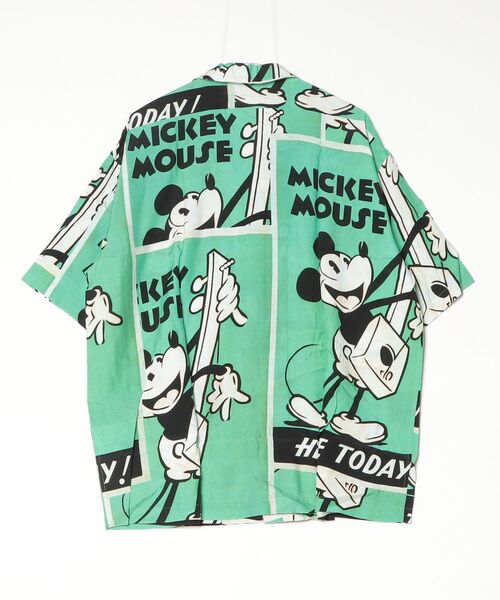 PORTER CLASSIC（ポータークラシック）の「Porter Classic / ポータークラシック：DISNEY VP / PC ALOHA COLLECTION ALOHA SHIRT / MICKEY & GUITAR：DP-024-3965[COR]（シャツ/ブラウス・メンズ・グリーン・L）」の2枚目の写真