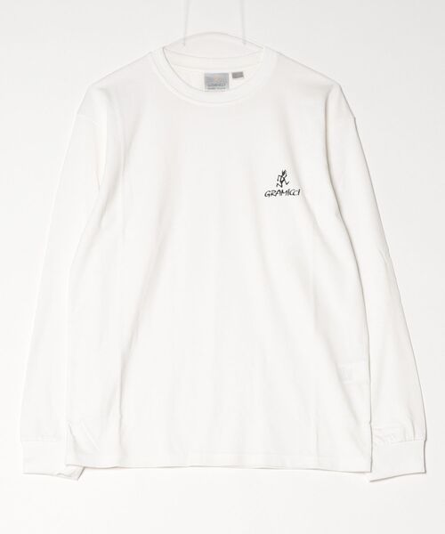 Gramicci(グラミチ)の「ONE POINT LOGO L/S TEE|ワンポイントロゴロングスリーブTシャツ(Tシャツ/カットソー・メンズ・ホワイト/ダークブルー/ブラック・2XL/XL/M/L/S)」の1枚目の写真