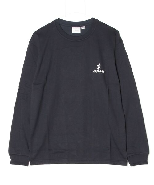 Gramicci(グラミチ)の「ONE POINT LOGO L/S TEE|ワンポイントロゴロングスリーブTシャツ(Tシャツ/カットソー・メンズ・ホワイト/ダークブルー/ブラック・2XL/XL/M/L/S)」の2枚目の写真