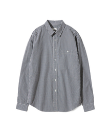 Jane Typewriter Gingham Check Shirt Navy