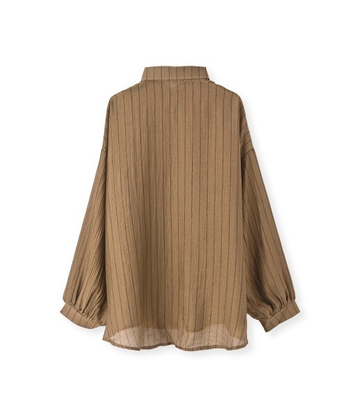 marjour（マージュール）の「SHEER CRINKLE STRIPE SHIRT（シャツ/ブラウス・レディース・ブラウン・M）」の17枚目の写真