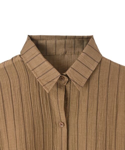 marjour（マージュール）の「SHEER CRINKLE STRIPE SHIRT（シャツ/ブラウス・レディース・ブラウン・M）」の16枚目の写真