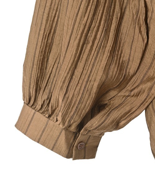 marjour（マージュール）の「SHEER CRINKLE STRIPE SHIRT（シャツ/ブラウス・レディース・ブラウン・M）」の15枚目の写真