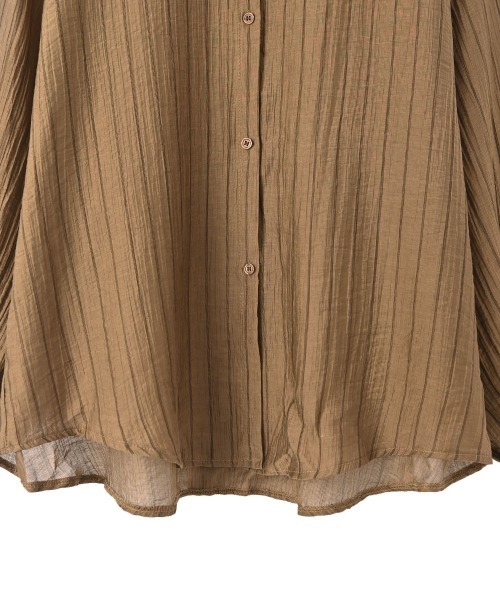 marjour（マージュール）の「SHEER CRINKLE STRIPE SHIRT（シャツ/ブラウス・レディース・ブラウン・M）」の14枚目の写真