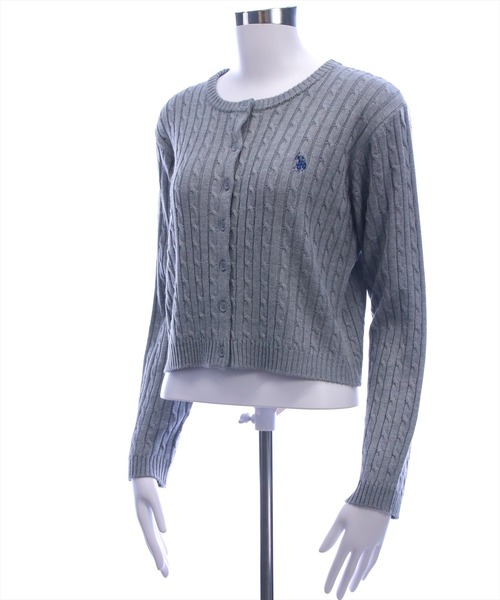U.S. POLO ASSN.(ユーエスポロアッスン)の「【U.S. POLO ASSN.】clear 別注 ケーブルニットカーディガン(カーディガン/ボレロ・レディース・イエロー/アイボリー/ネイビー/グレー/ボルドー/ブラウン・F)」の13枚目の写真