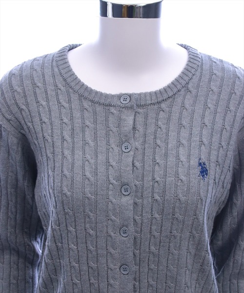 U.S. POLO ASSN.(ユーエスポロアッスン)の「【U.S. POLO ASSN.】clear 別注 ケーブルニットカーディガン(カーディガン/ボレロ・レディース・イエロー/アイボリー/ネイビー/グレー/ボルドー/ブラウン・F)」の17枚目の写真