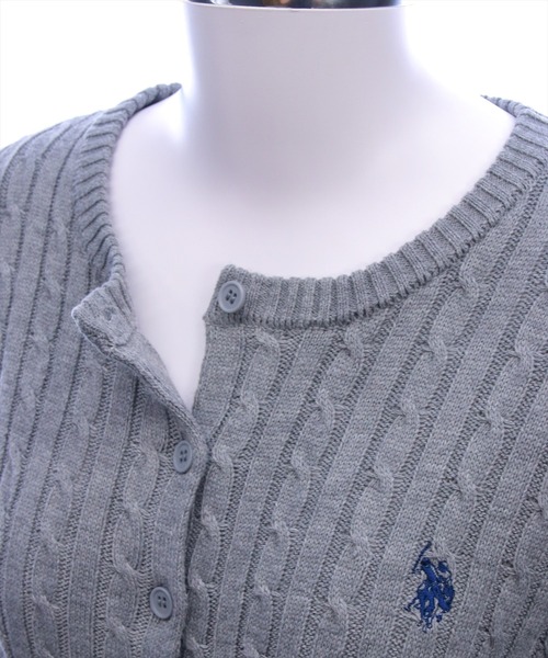 U.S. POLO ASSN.(ユーエスポロアッスン)の「【U.S. POLO ASSN.】clear 別注 ケーブルニットカーディガン(カーディガン/ボレロ・レディース・イエロー/アイボリー/ネイビー/グレー/ボルドー/ブラウン・F)」の18枚目の写真